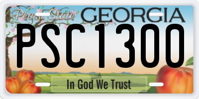 GA license plate PSC1300