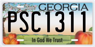 GA license plate PSC1311
