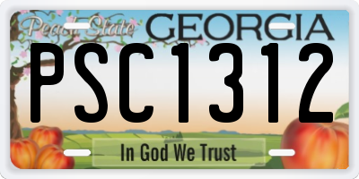 GA license plate PSC1312