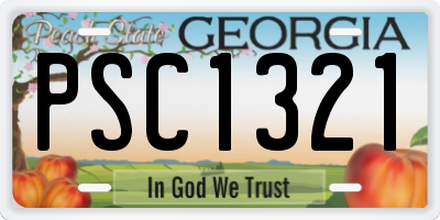 GA license plate PSC1321