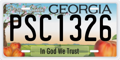 GA license plate PSC1326
