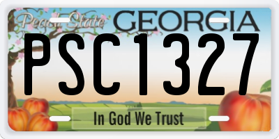 GA license plate PSC1327