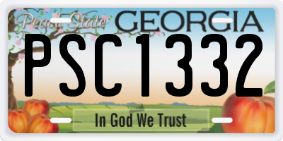GA license plate PSC1332