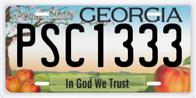 GA license plate PSC1333