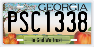 GA license plate PSC1338