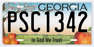 GA license plate PSC1342