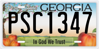 GA license plate PSC1347