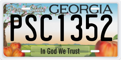 GA license plate PSC1352