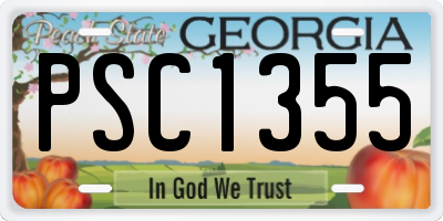 GA license plate PSC1355