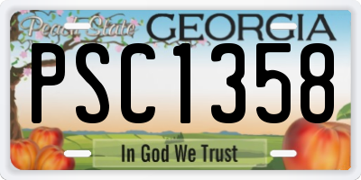GA license plate PSC1358