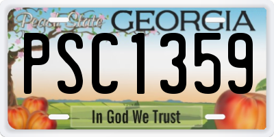 GA license plate PSC1359