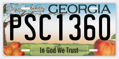 GA license plate PSC1360