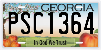 GA license plate PSC1364