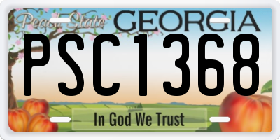GA license plate PSC1368