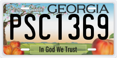 GA license plate PSC1369