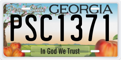 GA license plate PSC1371