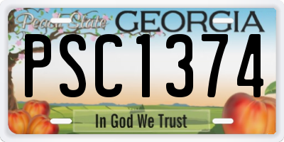 GA license plate PSC1374