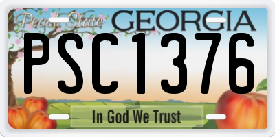GA license plate PSC1376