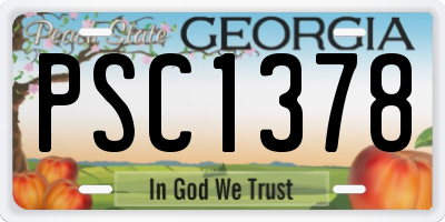 GA license plate PSC1378