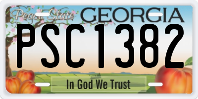 GA license plate PSC1382