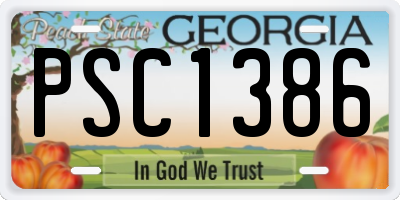 GA license plate PSC1386