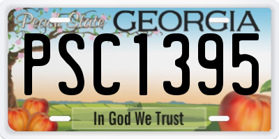 GA license plate PSC1395
