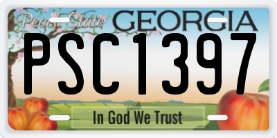 GA license plate PSC1397