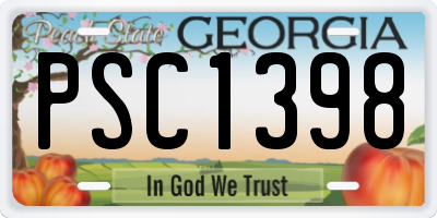 GA license plate PSC1398