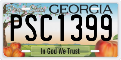 GA license plate PSC1399