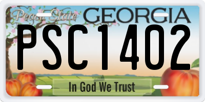 GA license plate PSC1402
