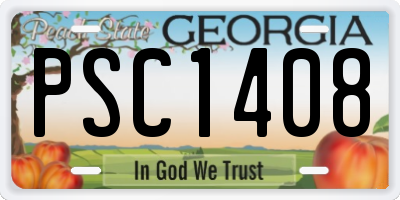 GA license plate PSC1408