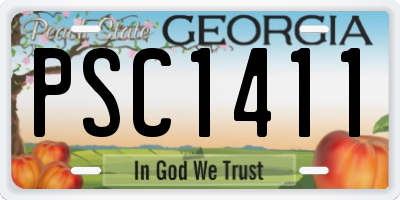 GA license plate PSC1411