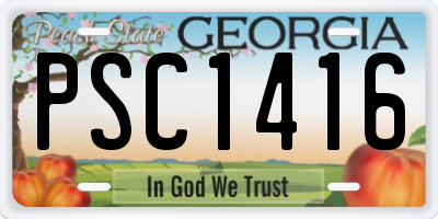 GA license plate PSC1416