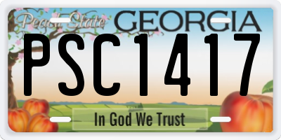 GA license plate PSC1417