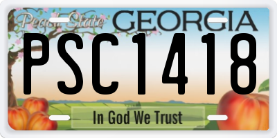 GA license plate PSC1418