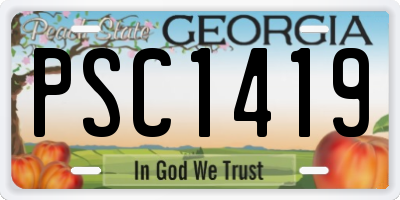 GA license plate PSC1419