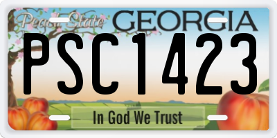 GA license plate PSC1423