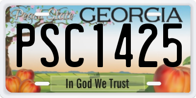 GA license plate PSC1425