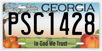 GA license plate PSC1428