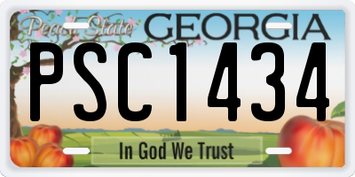 GA license plate PSC1434