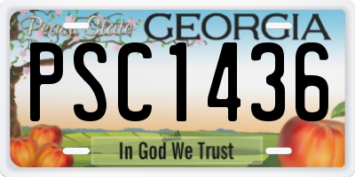 GA license plate PSC1436