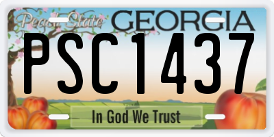 GA license plate PSC1437