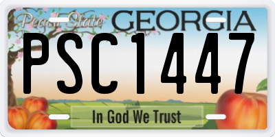 GA license plate PSC1447