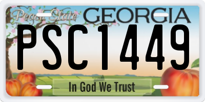GA license plate PSC1449
