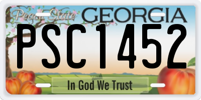 GA license plate PSC1452
