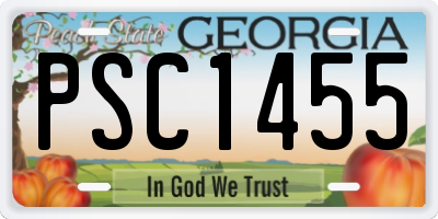 GA license plate PSC1455