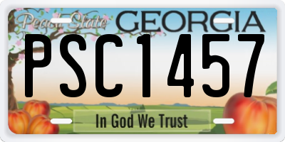 GA license plate PSC1457