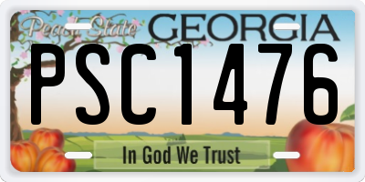 GA license plate PSC1476