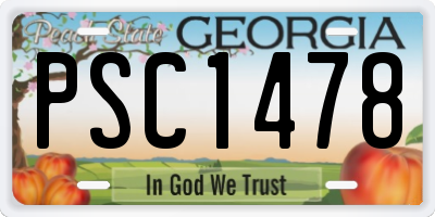 GA license plate PSC1478