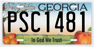 GA license plate PSC1481